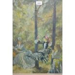 Sir William Russell Flint, signed colour print, girl on a swing,