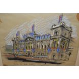 Mixed media drawing on tracing paper, Ministry of Health building,