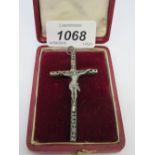 19th Century Continental white metal crucifix CONDITION REPORT No visible damage or