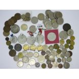 Quantity of various coins and watches including a military watch