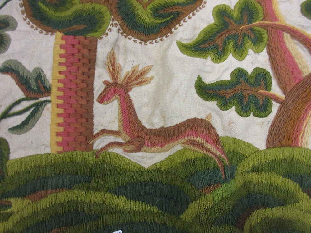 Three various early 20th Century crewel work embroidered curtains / wall hangings - Image 4 of 26