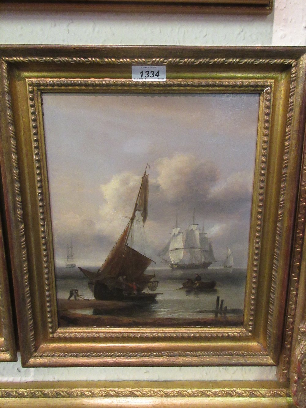 Thomas Luny, pair of oil paintings on panel ' Torbay Sunset ' and ' Southampton Water ', - Image 3 of 15