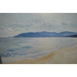 Margaret Harmsworth, oil on canvas, coastal scene, signed, 21ins x 25.