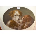 Coloured print of three dogs titled ' The Fathers of the Pack ',