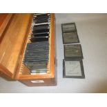 Cased quantity of early aircraft related magic lantern slides