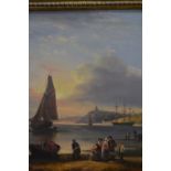 Thomas Luny, pair of oil paintings on panel ' Torbay Sunset ' and ' Southampton Water ',