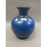 Pilkington Royal Lancastrian baluster form vase decorated with an all-over blue mottled glaze,