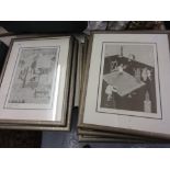 Set of six framed Johnnie Walker whisky prints