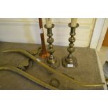 Pair of heavy brass horses hames,