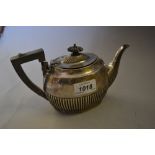 Sheffield silver half fluted design bachelor teapot