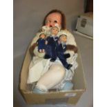 Two Norah Wellings felt sailor dolls together with a similar composite sailor doll and an Armand