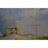 Edward Seago, oil on board, ' Paris Outskirts ',