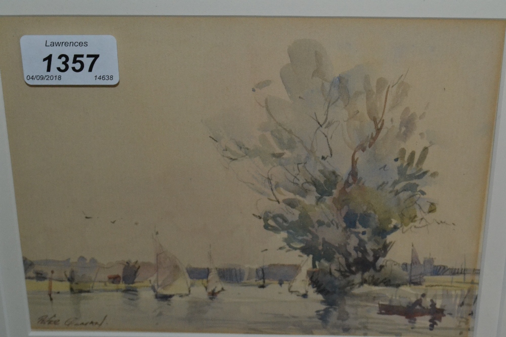 Peter Gilman, watercolour, sailing boats at Ludham, Norfolk, 6ins x 8ins,