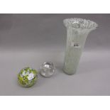 Mdina flared rim Art glass vase, Mdina paperweight,