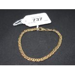 Modern 9ct gold stylised link design bracelet CONDITION REPORT 8.