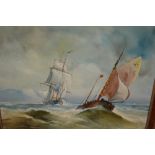 Early 20th Century oil on card, titled ' The Merchantman, Baltimore ', monogrammed H.K.O.