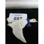 18ct Gold mounted carved cream lacquer and lapis lazuli mounted brooch in the form of a duck in