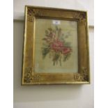 19th Century floral silk work picture,