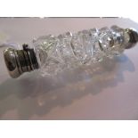 Victorian cut glass and silver mounted double ended scent bottle
