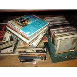 Large quantity of various long playing vinyl records including: Rolling Stones, other rock, pop,