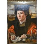 Replica oil on canvas, portrait of a man after Jan Gossaerts,
