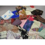 Collection of ladies silk head scarves, including: Yves St.