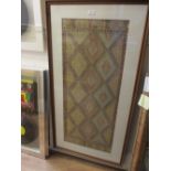 Rectangular wool embroidered panel,