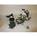 Four various fishing reels by Shakespeare Morritts and Abu Garcia
