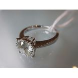 18ct White gold old cut diamond solitaire ring,