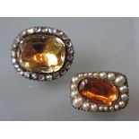 Two Victorian citrine set brooches