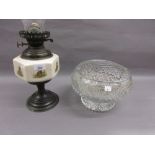 Cut glass pedestal rose bowl,