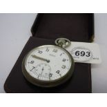 Buren military open face pocket watch with subsidiary seconds (arrow mark and stamp to back)