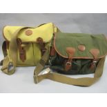 Two Barbour satchel style bags with leather trim