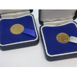 2005 Full gold sovereign in original box together with a 2005 gold half sovereign in original box