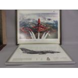 Red Arrows signed print and a print of a Tornado