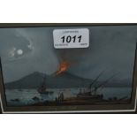 Small 19th Century gouache in Bay of Naples, unsigned, dated 1848 in a Hogarth frame,