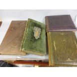 Group of three large Victorian leather bound photograph albums and an Art Deco photograph album