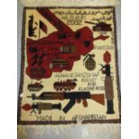 Small Afghan military motif rug,