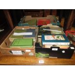 Two boxes containing a quantity of various 20th Century books including Woodhouse, Stephen Leacock,