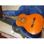 Spanish classical guitar by Admira Elvira in a fitted case