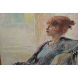 Christopher Alexander, oil on textured board, portrait study of a lady,