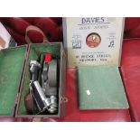 Cased Pathe film camera with accessories,