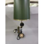 Early 20th Century stick telephone converted for use as a table lamp