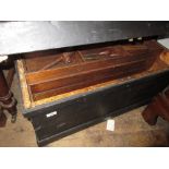 Carpenters painted wooden tool box,