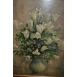 Charles Buchel, mid 20th Century oil on board, still life, vase of flowers, signed and dated 1943,