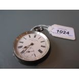 Continental 935 silver cased open face keywind pocket watch