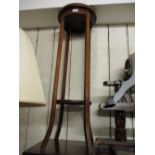 Edwardian circular mahogany and line inlaid jardiniere stand