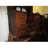 Edwardian mahogany satinwood crossbanded and line inlaid pedestal dressing table