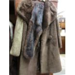 Synthetic fur coat and a fur stole