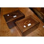 Two mahogany and inlaid work boxes